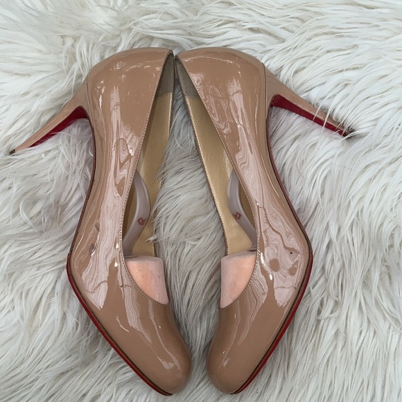 Christian Louboutin Nude Beige Patent Leather New Simple Pumps Size 40 1/2 - Picture 6 of 6